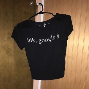 A crop top that is black